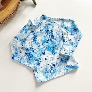 Next Blue Splatter Swim Rash Guard Top | 3T